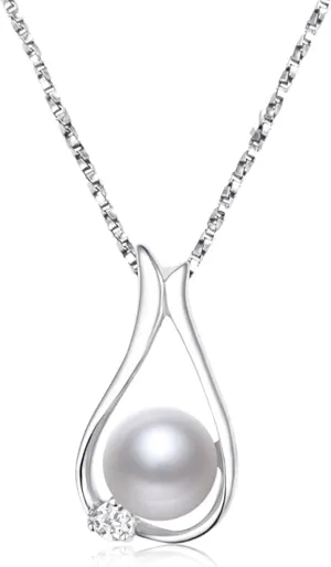 Pearl Necklaces - Gifts for Women: Pearls Pendant Necklace for Mom, Wife, Girlfriend - Fine Jewelry for Christmas, Anniversary, Valentine's Day, Mother's Day