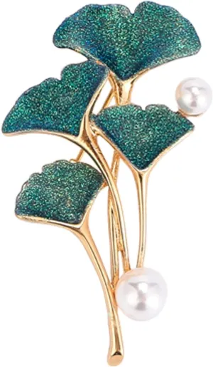 Pin Brooch Lady Enamel Rose Flower Brooches for Women Ginkgo Leaf Brooch Pin Imitation Pearl Brooches Dress Jewelry Accessorise Women Brooch