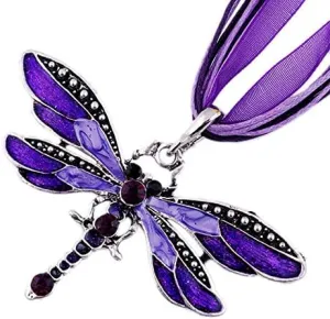 Pingyongchang H&Z ashion Creative Bohemian Jewelry Ethnic Multi-layer Chain Colorful Enamel Dragonfly Pendant Necklace