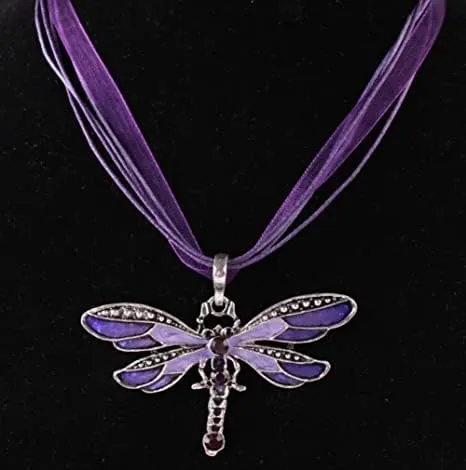 Pingyongchang H&Z ashion Creative Bohemian Jewelry Ethnic Multi-layer Chain Colorful Enamel Dragonfly Pendant Necklace