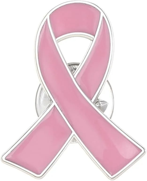 Pink Ribbon Breast Cancer Awareness Brooches Pin Crystal Rhinestone Zirconia AIDS Hope Lapel Pin Brooches for Women Wedding Dress Party Jewelry