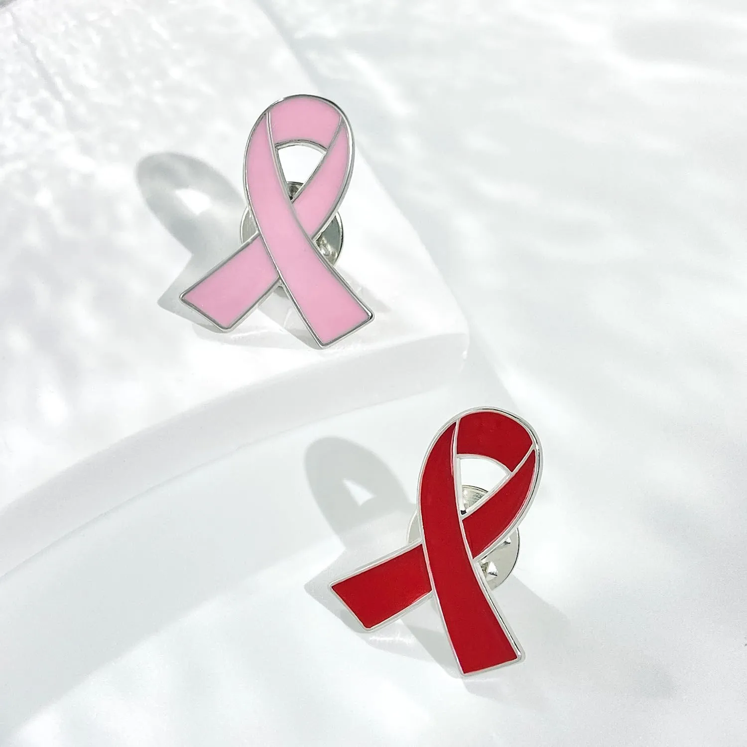 Pink Ribbon Breast Cancer Awareness Brooches Pin Crystal Rhinestone Zirconia AIDS Hope Lapel Pin Brooches for Women Wedding Dress Party Jewelry