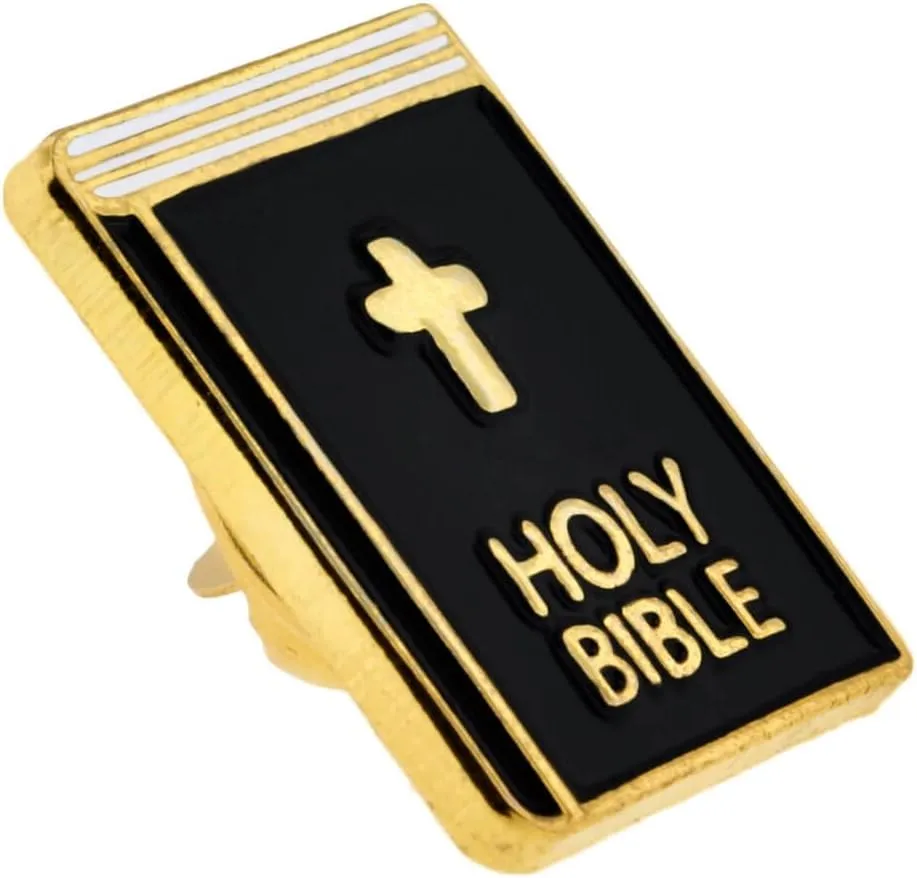 PinMart Holy Bible Religious Cross Enamel Lapel Pin