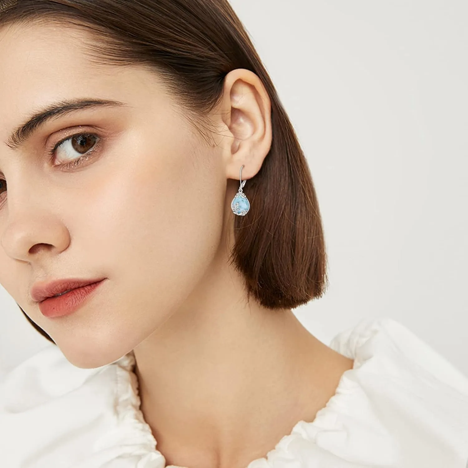 POPLYKE Celtic Filigree Teardrop Drop Dangle Earrings Sterling Silver Leverback Earrings Jewelry for Women