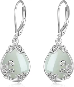 POPLYKE Celtic Filigree Teardrop Drop Dangle Earrings Sterling Silver Leverback Earrings Jewelry for Women