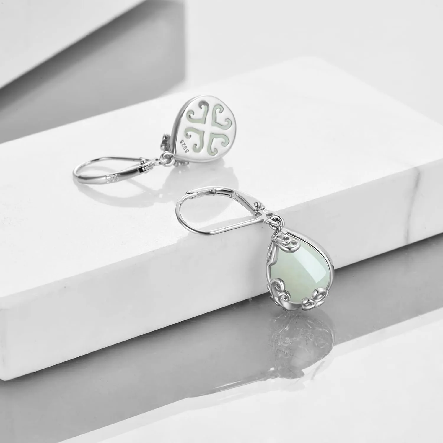 POPLYKE Celtic Filigree Teardrop Drop Dangle Earrings Sterling Silver Leverback Earrings Jewelry for Women