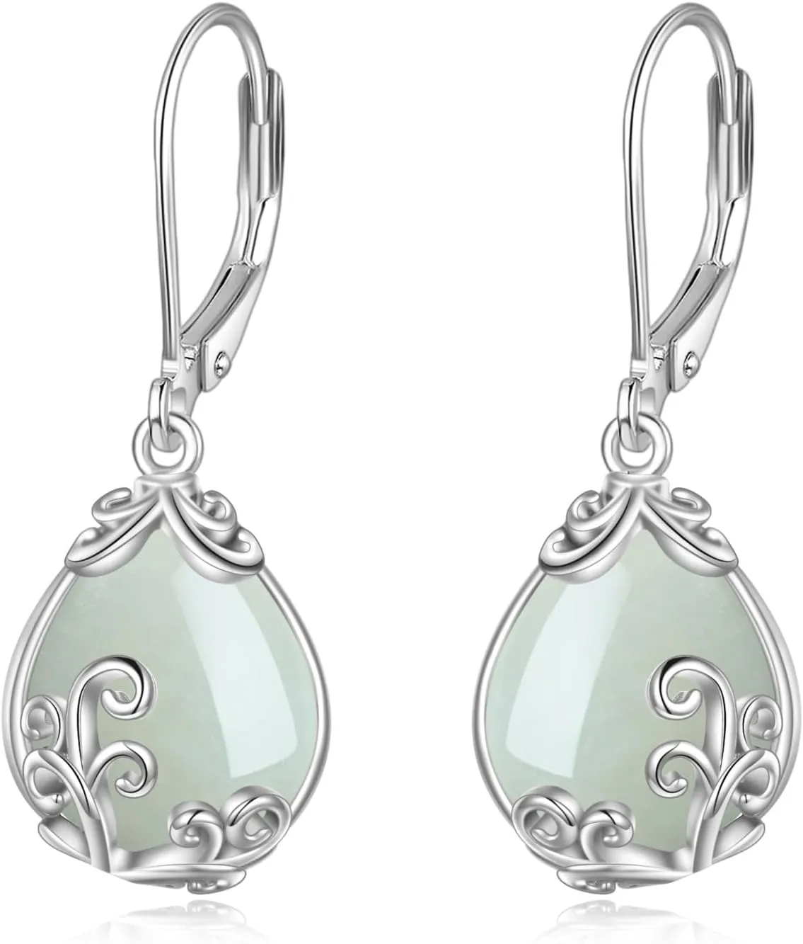 POPLYKE Celtic Filigree Teardrop Drop Dangle Earrings Sterling Silver Leverback Earrings Jewelry for Women
