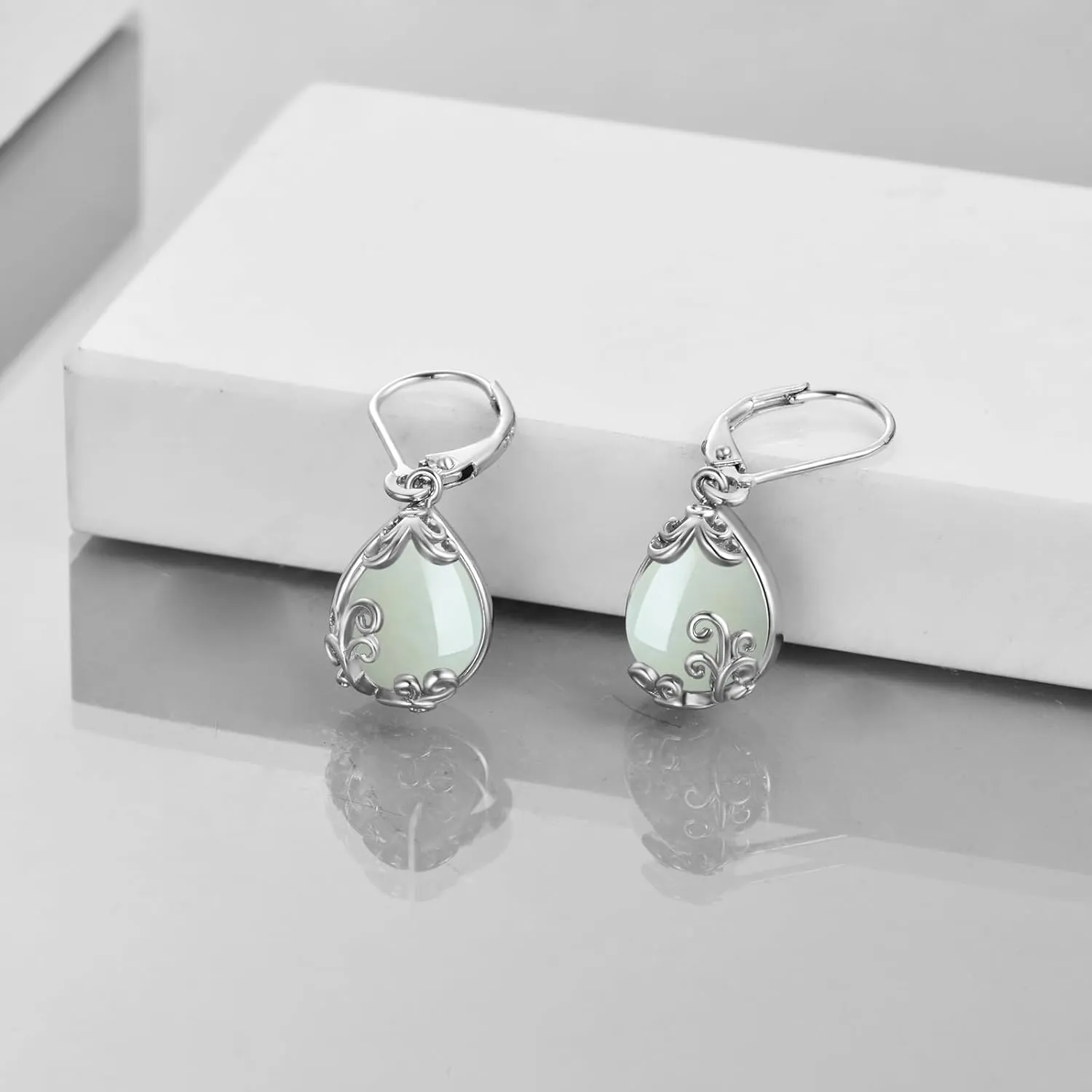 POPLYKE Celtic Filigree Teardrop Drop Dangle Earrings Sterling Silver Leverback Earrings Jewelry for Women