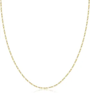 PORI JEWELERS 10K Solid Gold 2.0MM Diamond Cut Mirror Chain Necklace or Anklet - Unisex Sizes 10"-30" - Yellow, White, Rose or 3 Tone