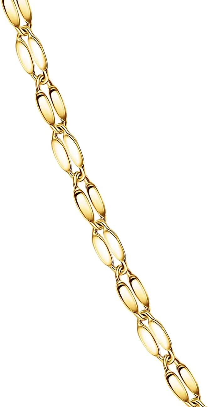 PORI JEWELERS 10K Solid Gold 2.0MM Diamond Cut Mirror Chain Necklace or Anklet - Unisex Sizes 10"-30" - Yellow, White, Rose or 3 Tone