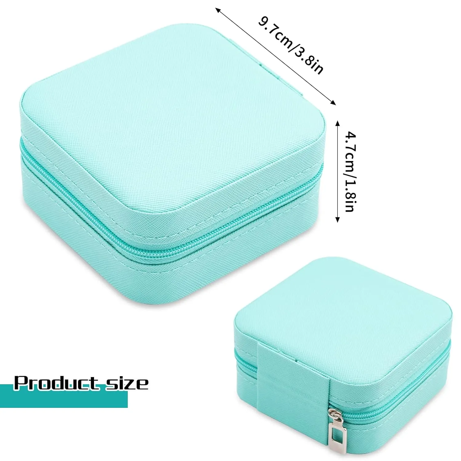 Portable Travel Mini Jewelry Box Leather Jewellery Ring Organizer Case Storage Gift Box Girls Women (blue).
