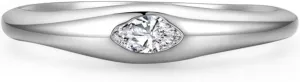 Promise Rings, Fashion Rings for Women Cubic Zirconia Sterling Silver Irregular Design of Marquise Cut Stone Anniversary Ring for Women