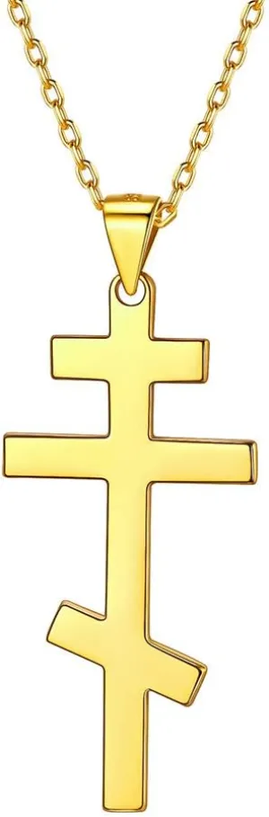 PROSTEEL 925 Sterling Silver Russian Orthodox Cross Necklace For Men Women, 18inch-20inch Adjustable, Come with Box