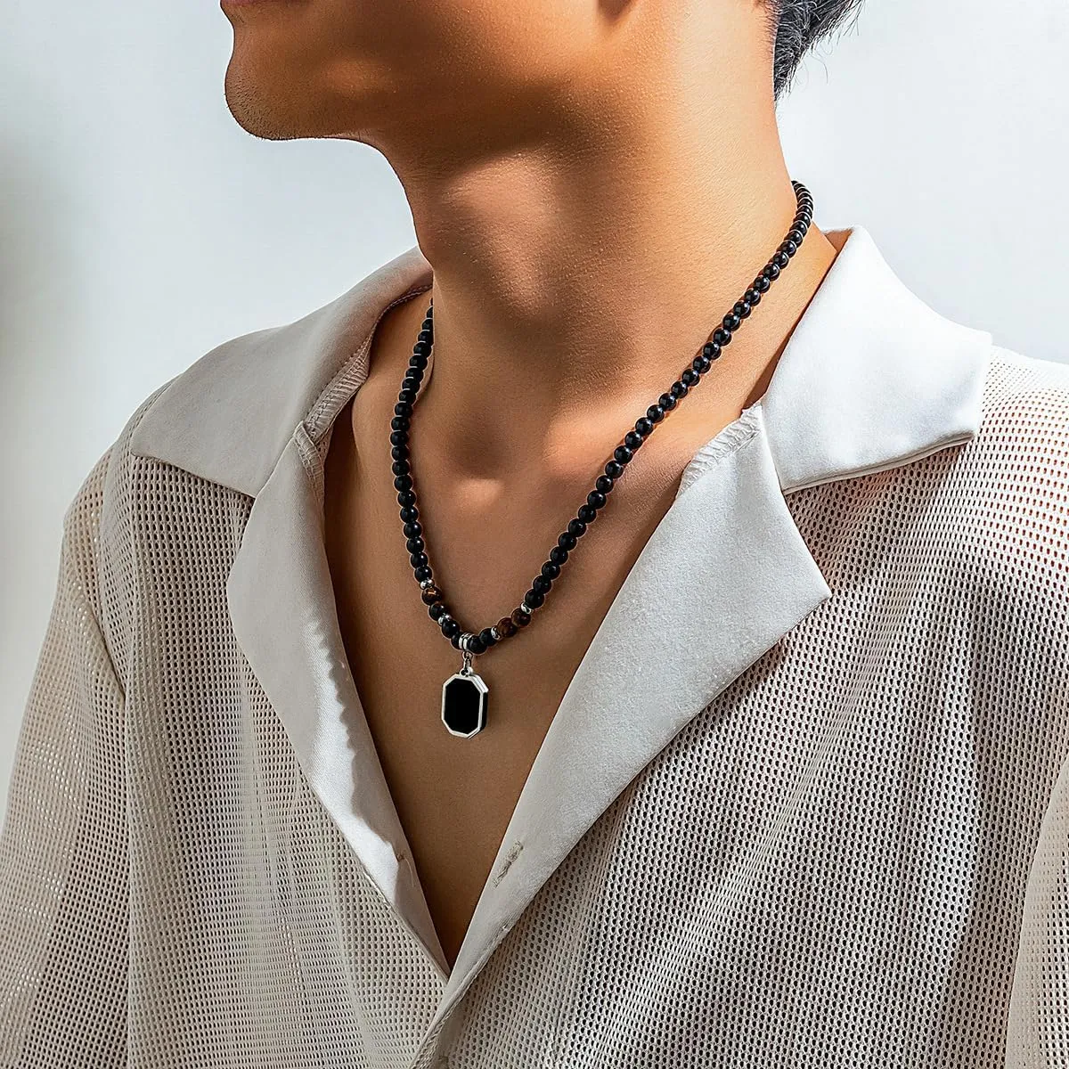 Puka Shell Necklace - Men's Surfer & Beach Necklace with Hawaiian Beaded, Coconut & Conch Seashell Designs - Wood Heishi & Summer Jewelry
