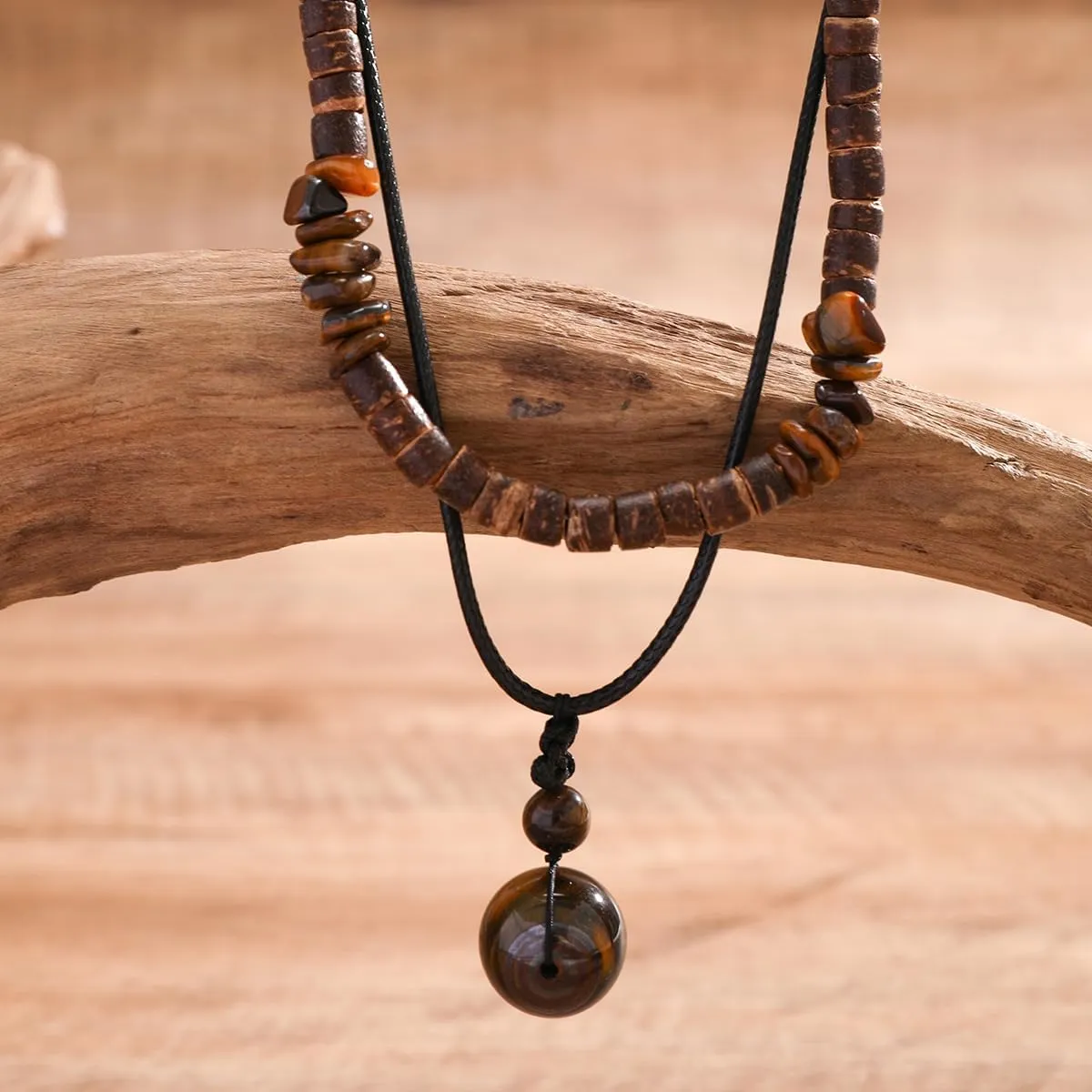 Puka Shell Necklace - Men's Surfer & Beach Necklace with Hawaiian Beaded, Coconut & Conch Seashell Designs - Wood Heishi & Summer Jewelry