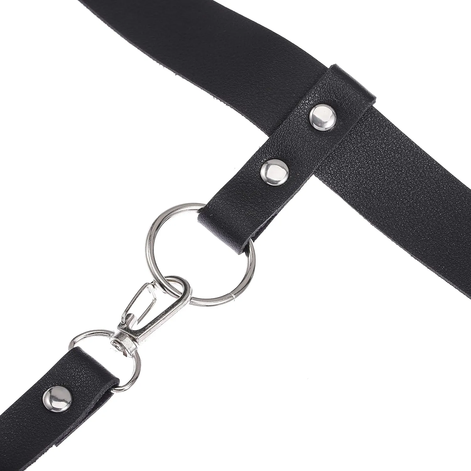 Punk Leather Body Chain Belt - Black Waist and Leg Chain for Women - Sexy Thigh Chain for Nightclub