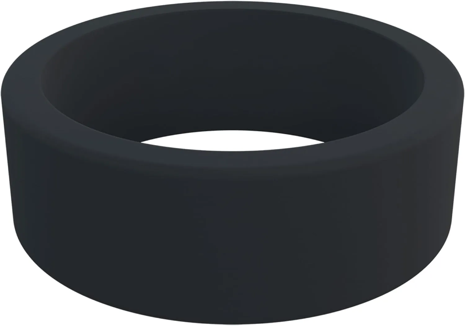 QALO Men's Basic & Flat Silicone Ring - Mens Silicone Wedding Band - Breathable Comfort Fit Silicone Rings for Men - Durable Rubber Engagement Rings for Him - 8mm x 2mm