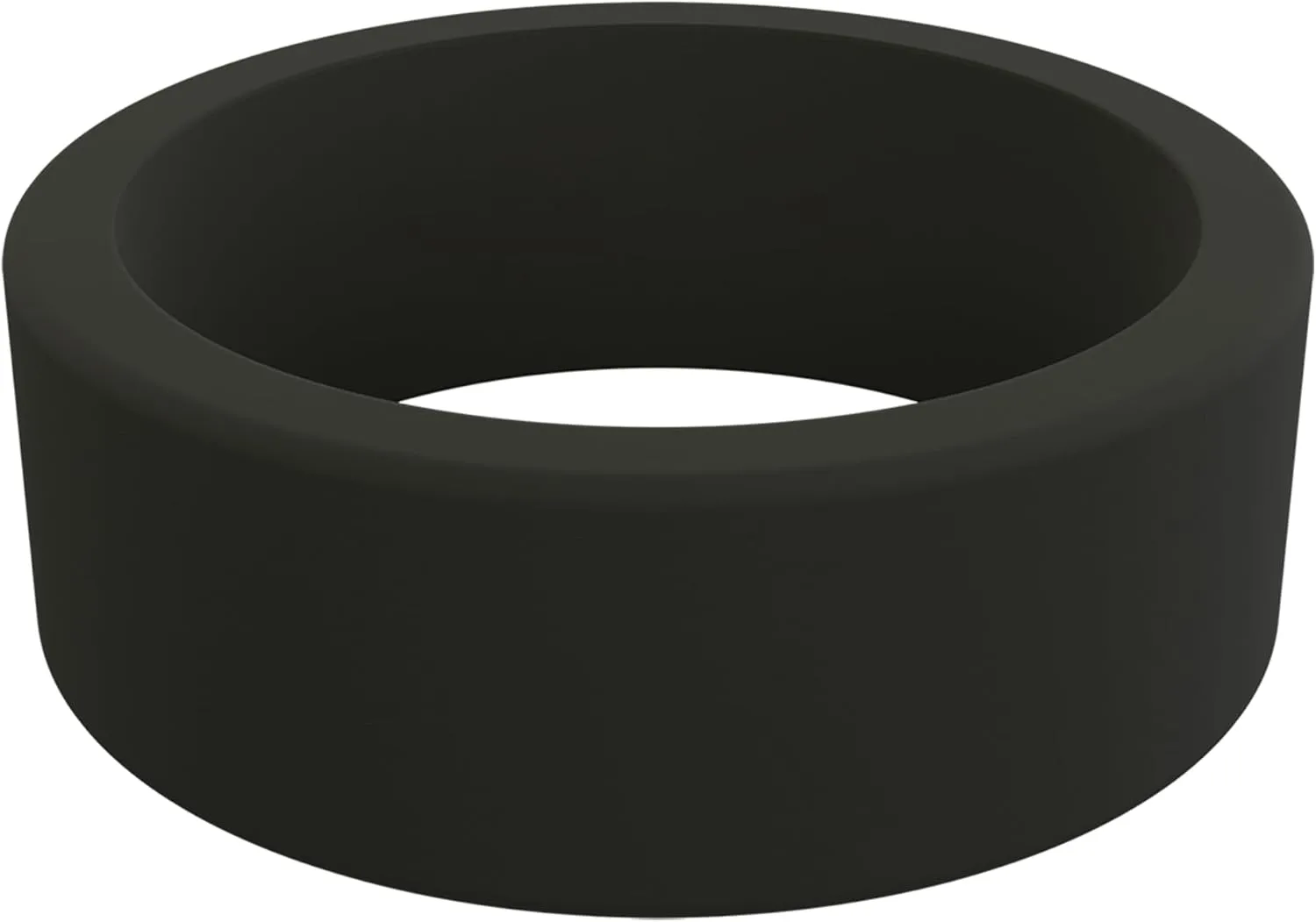QALO Men's Basic & Flat Silicone Ring - Mens Silicone Wedding Band - Breathable Comfort Fit Silicone Rings for Men - Durable Rubber Engagement Rings for Him - 8mm x 2mm