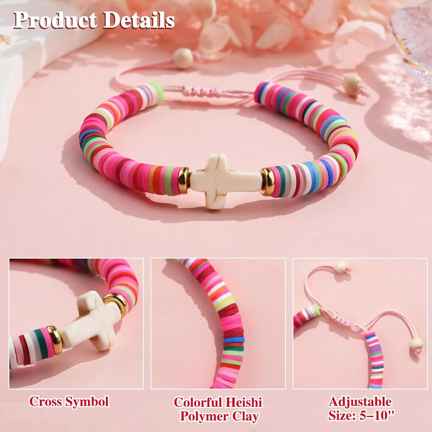 QianSiLi First Communion Baptism Confirmation Gifts for Teen Cross Bracelet for Women Christian Catholic Religious Bracelet Gifts for Daughter Granddaughter Sister Niece