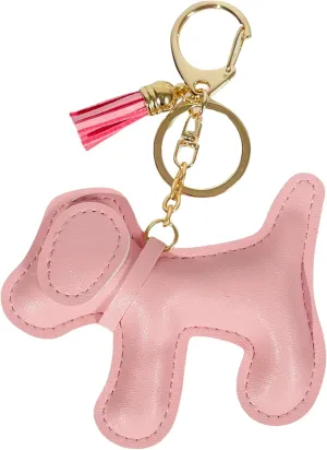 QTMY Cute Leather Puppy Keychain Keyring for Women,Purse Bag Charms for Handbags Backpack,569