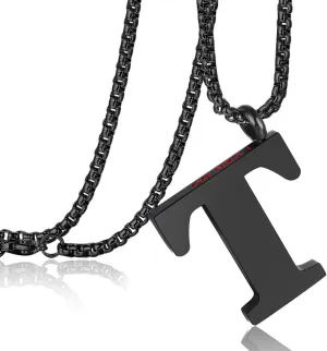 Rehoboth Initial 26 Large Letter A to Z Pendant Necklaces for Teens Women Men Big Alphabet Personalized Charm Necklace 24 Inch Chains 'I CAN DO All Things' on Back