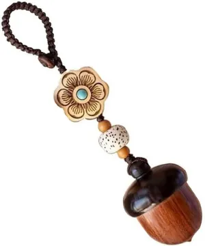 Rhomba WGF Wooden Acorn Keychain Oak Fruit Key Rings Key Chains for Girls Gift, Boy & Girls' Gift