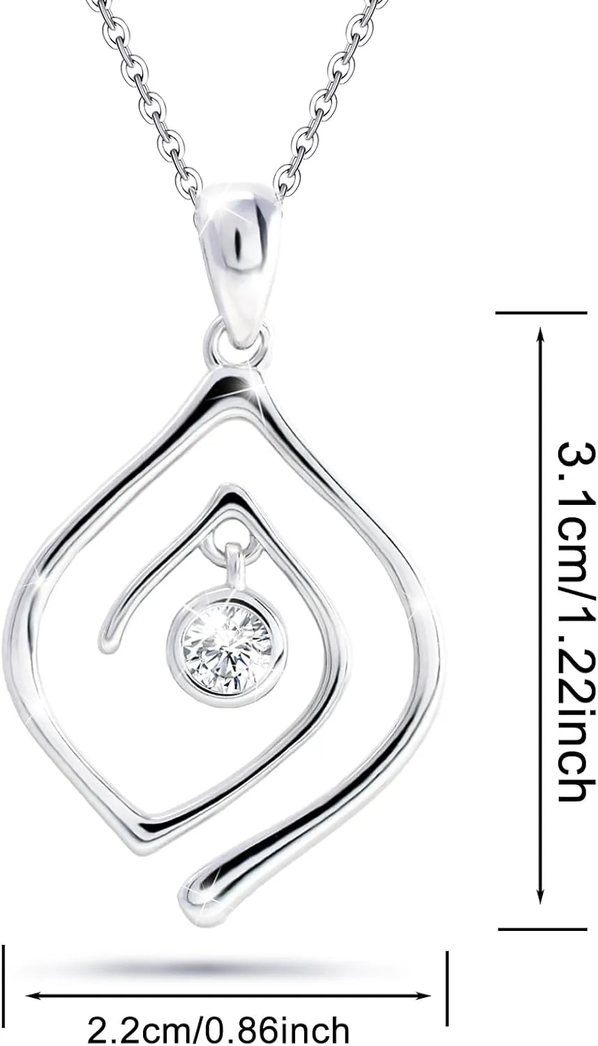 Ring Holder Necklace for Women Sterling Silver Open Ring Keeper Necklaces Wedding Engagement Dainty CZ Rhombus Jewelry Gifts for Wife Mom Girlfriend Nurse Doctor Anniversary Valentines Birthday