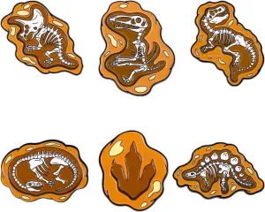 ROFARSO Dinosaur Enamel Lapel Pin Set Fossils Dinosaur Skeleton Pin, Accessory for Backpacks Clothing Bags Hats Shirts