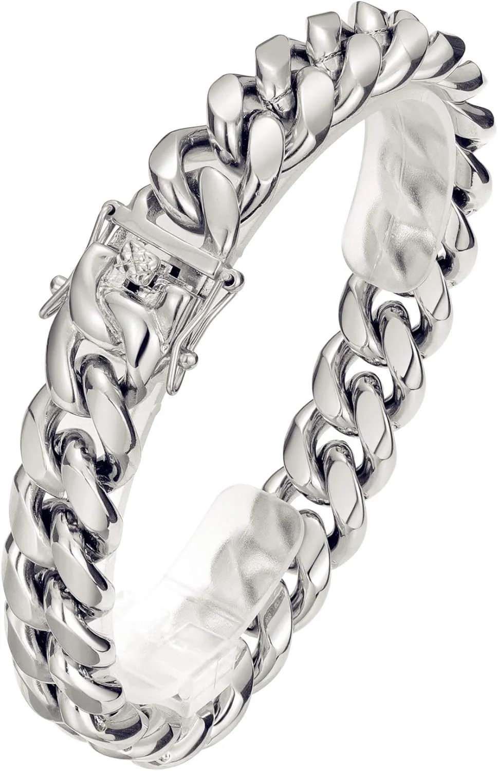 ROWIN&CO Stainless Steel Miami Cuban Link Bracelet for Men 15mm 18k Gold/Black/Silver/Rainbow Hip Hop Jewelry, Durable & Anti-Tarnish Cuban Chain, 8"-9.5" Inch, Pops Gifts For Fathers Boyfriends, Sons.