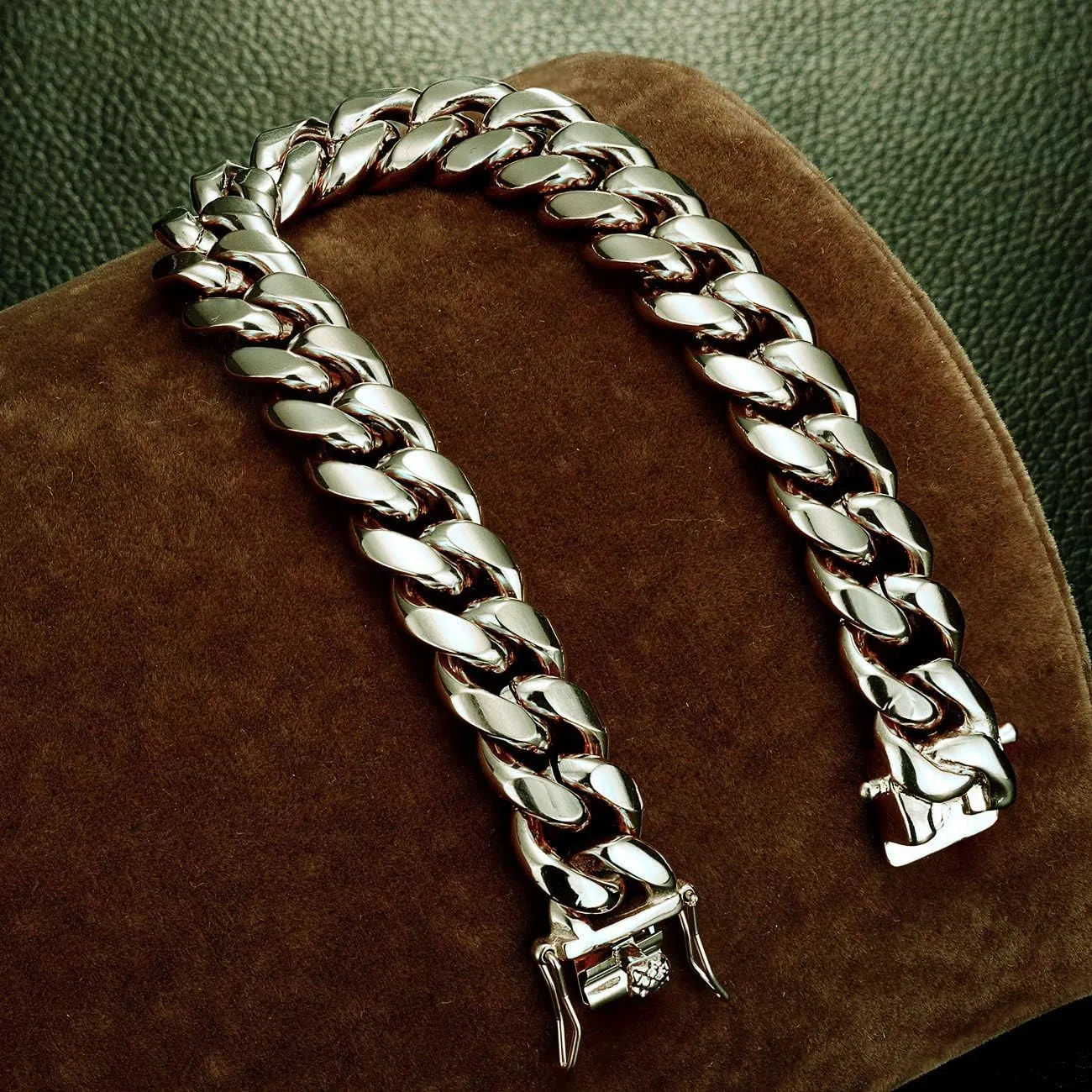 ROWIN&CO Stainless Steel Miami Cuban Link Bracelet for Men 15mm 18k Gold/Black/Silver/Rainbow Hip Hop Jewelry, Durable & Anti-Tarnish Cuban Chain, 8"-9.5" Inch, Pops Gifts For Fathers Boyfriends, Sons.