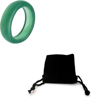 Rrdaily Green Jade Ring for Women Good Luck Jade Ring Green Crystal Jade Rings Jewelry for Teen Girls Size 6-10