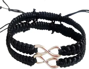 Rullarr 2Pcs Women Men Handmade Infinity Forever Lovers Friendship Family Braided Couple Cuff Link Strentch Bracelets