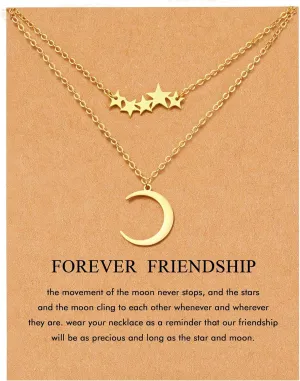 RZKING Layered Necklace for Women, Dainty 14K Gold Evil Eye, Sun Moon Stars, Starfish, Choker Pendant Necklace for Best Friend, Birthday, Thank's Giving, Christmas, Inspirational Gifts for Women