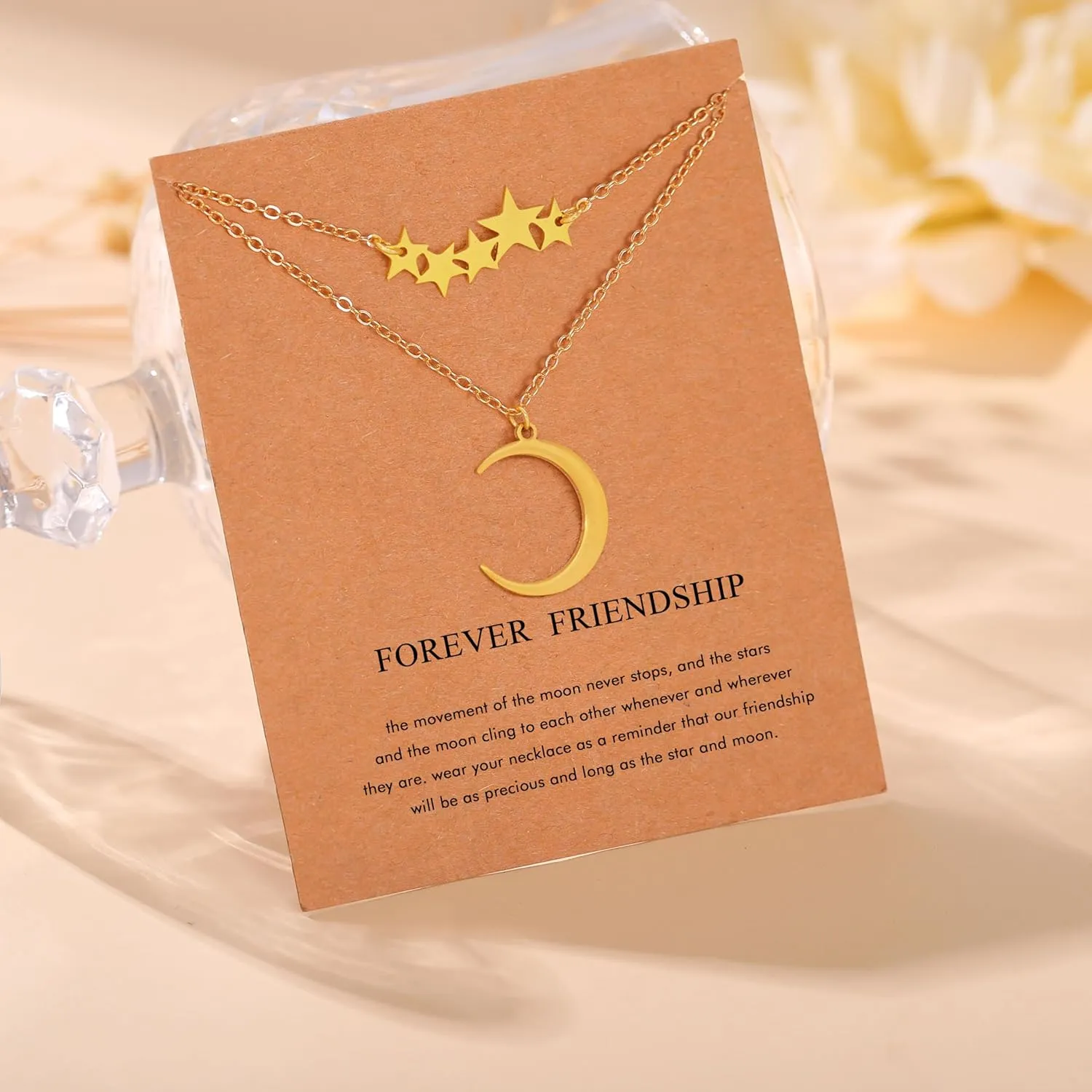 RZKING Layered Necklace for Women, Dainty 14K Gold Evil Eye, Sun Moon Stars, Starfish, Choker Pendant Necklace for Best Friend, Birthday, Thank's Giving, Christmas, Inspirational Gifts for Women