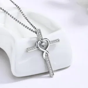 S925 Sterling Silver Dainty Cross pendent necklace for women boy girl Jewelry