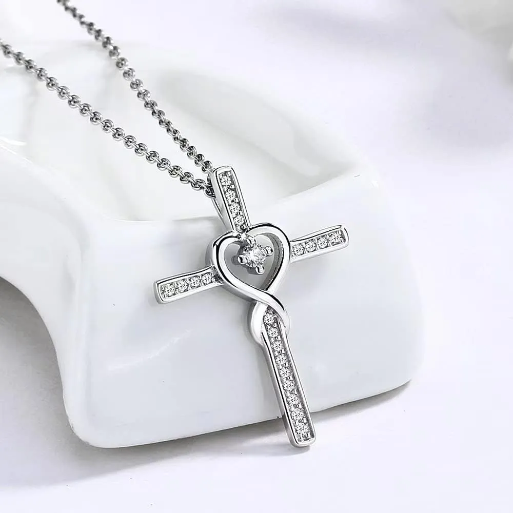 S925 Sterling Silver Dainty Cross pendent necklace for women boy girl Jewelry