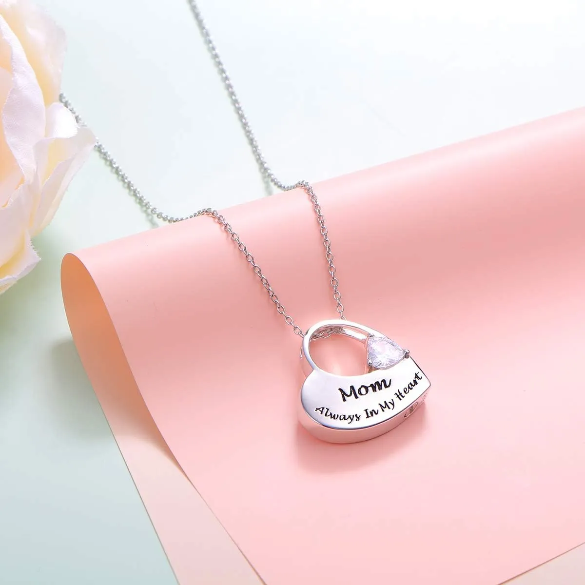 S925 Sterling Silver Urn Necklace for Ashes Cremation Memorial Keepsake Pendant Necklace Jewelry for Women