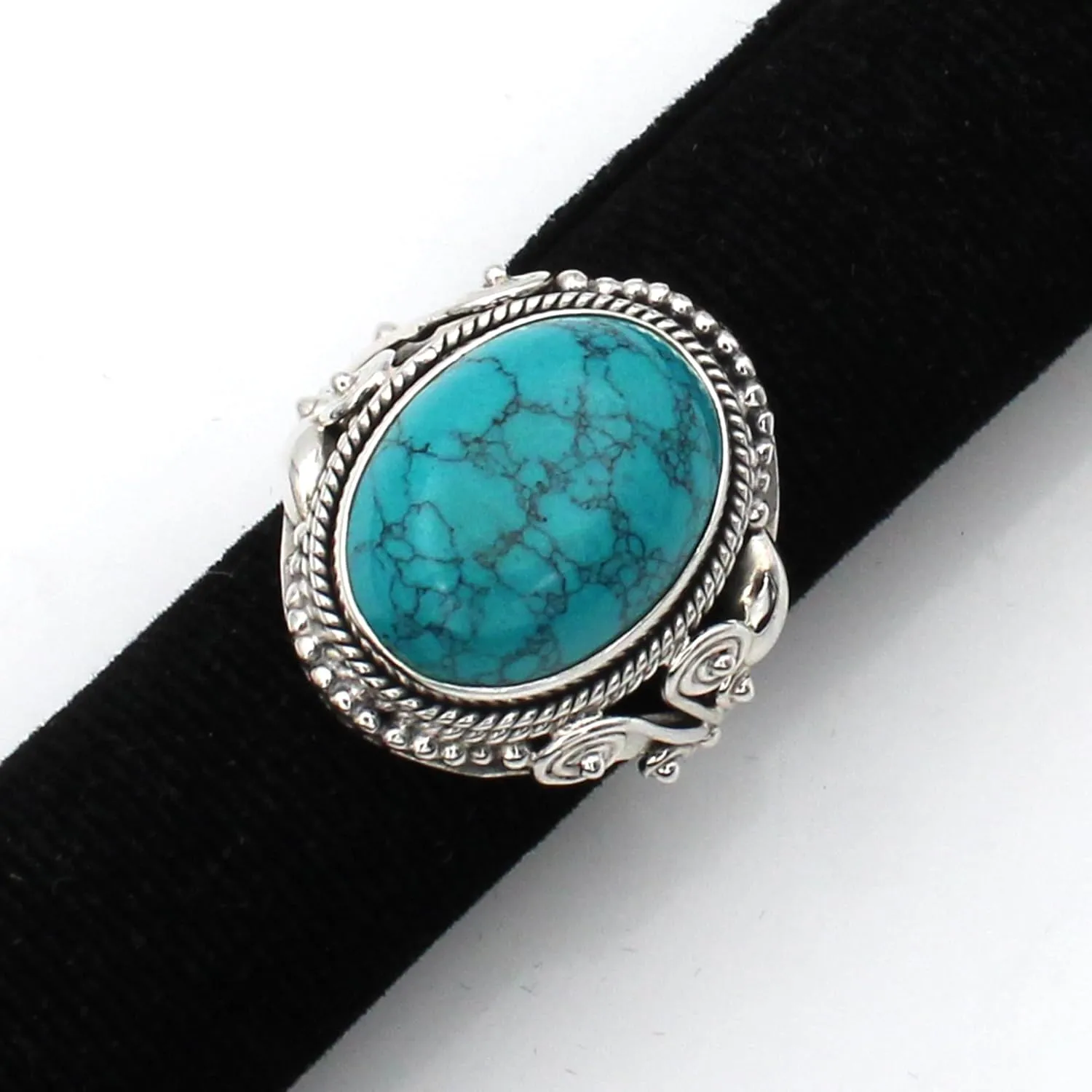 Sagun Jewellers Sterling Silver Turquoise Ring Vinatge Ring for Women Healing Gemstone Rings Boho Jewellery Gift for Her