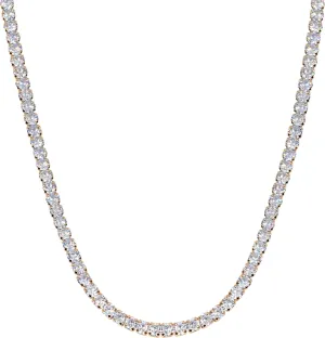 Savlano 18K Gold Plated Cubic Zirconia Round 4MM Classic Tennis 18 Inches Chain Necklace For Women & Men Comes With a Gift Box