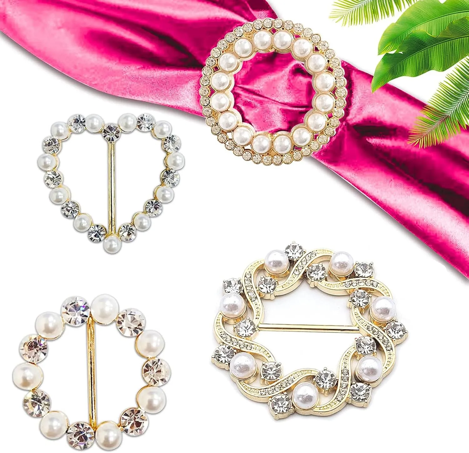Scarf rings Clip Slide Shirt Twist-Knot Clip Buckles Circle Clothing Wrap Holder T-Shirt Tie Clips for Women Girl
