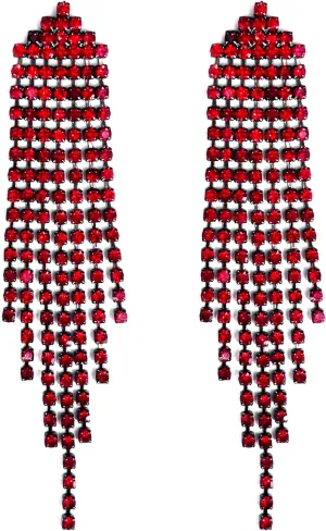 SELOVO Dangling Earrings for Women Long Dangle Crystal Rhinestone Prom Earring