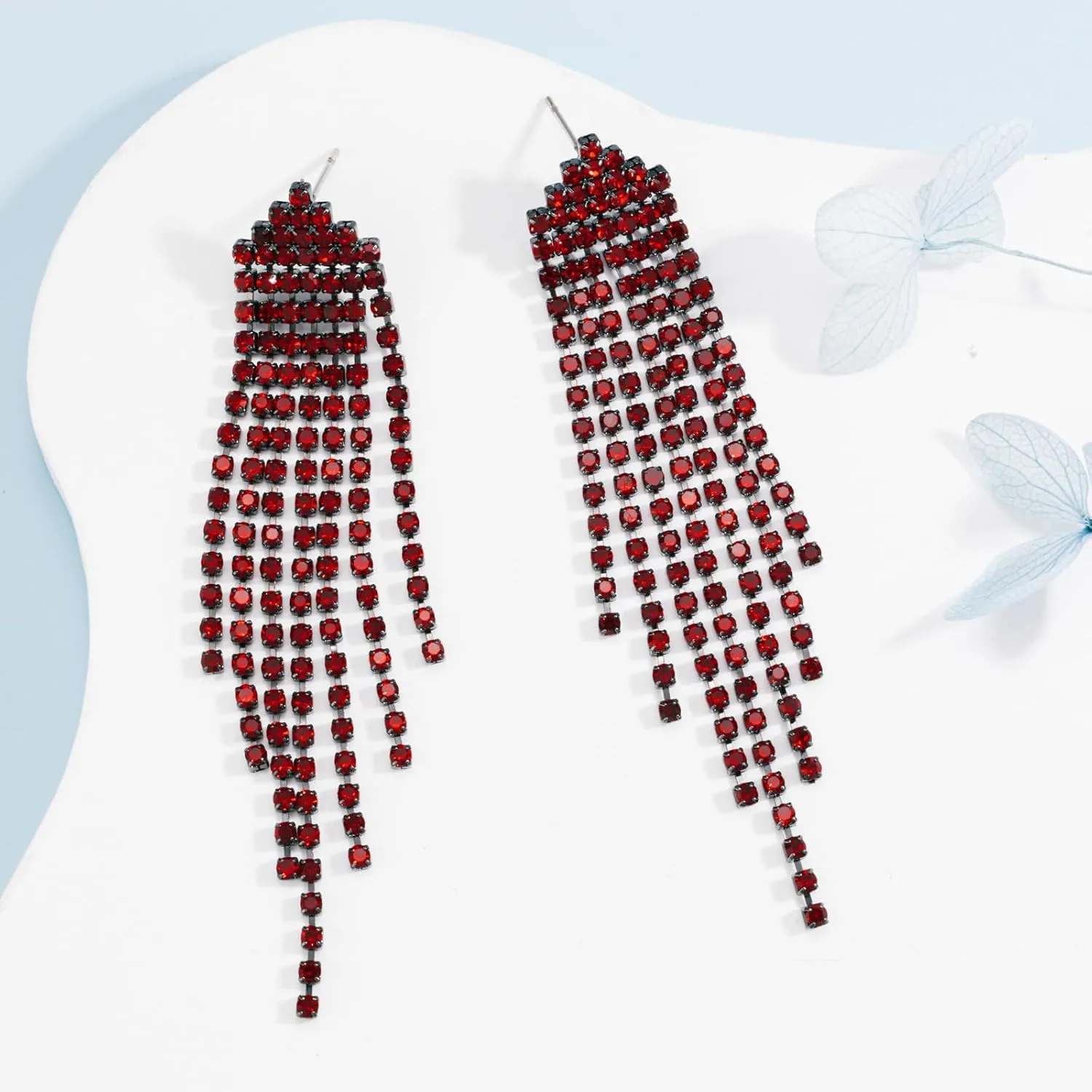 SELOVO Dangling Earrings for Women Long Dangle Crystal Rhinestone Prom Earring