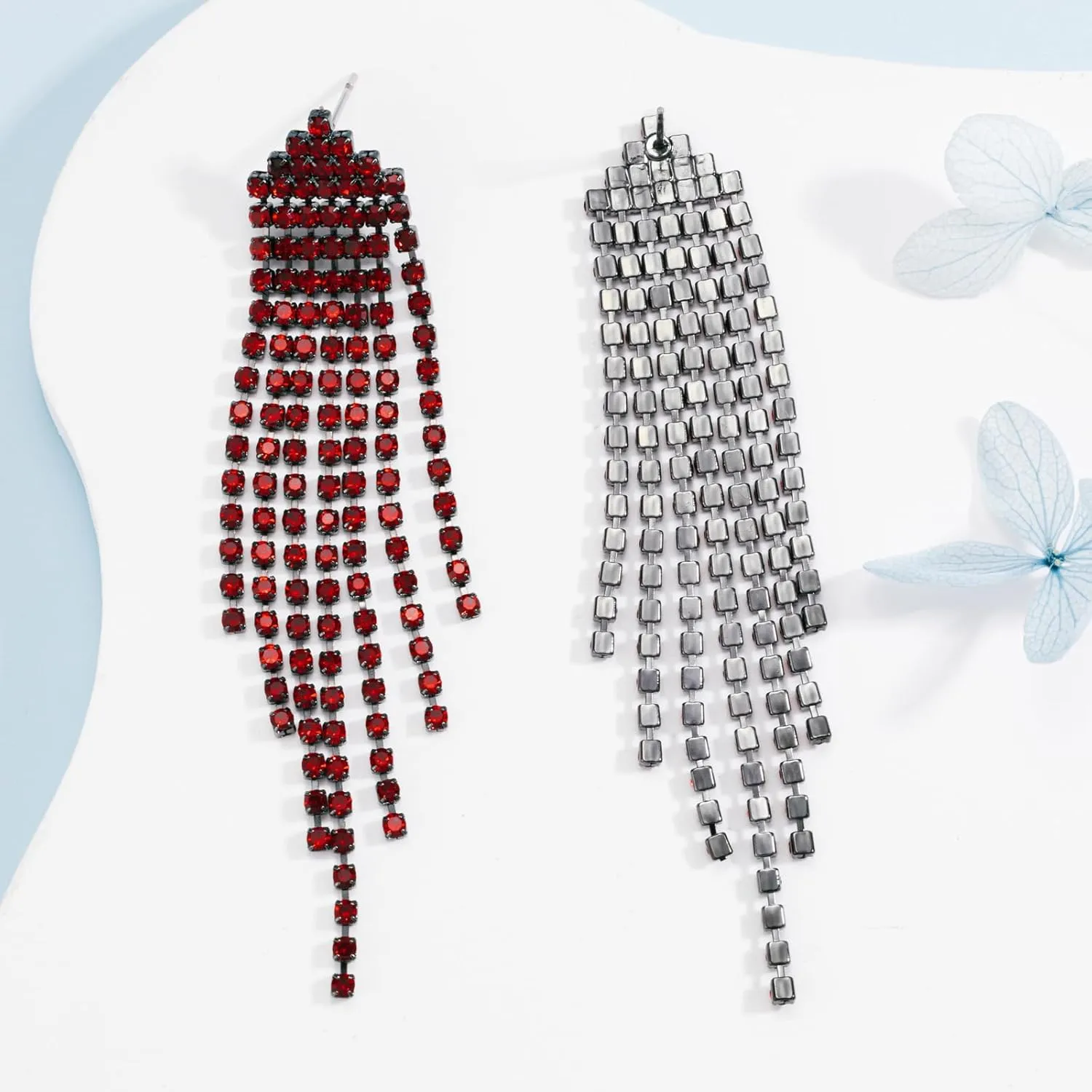 SELOVO Dangling Earrings for Women Long Dangle Crystal Rhinestone Prom Earring