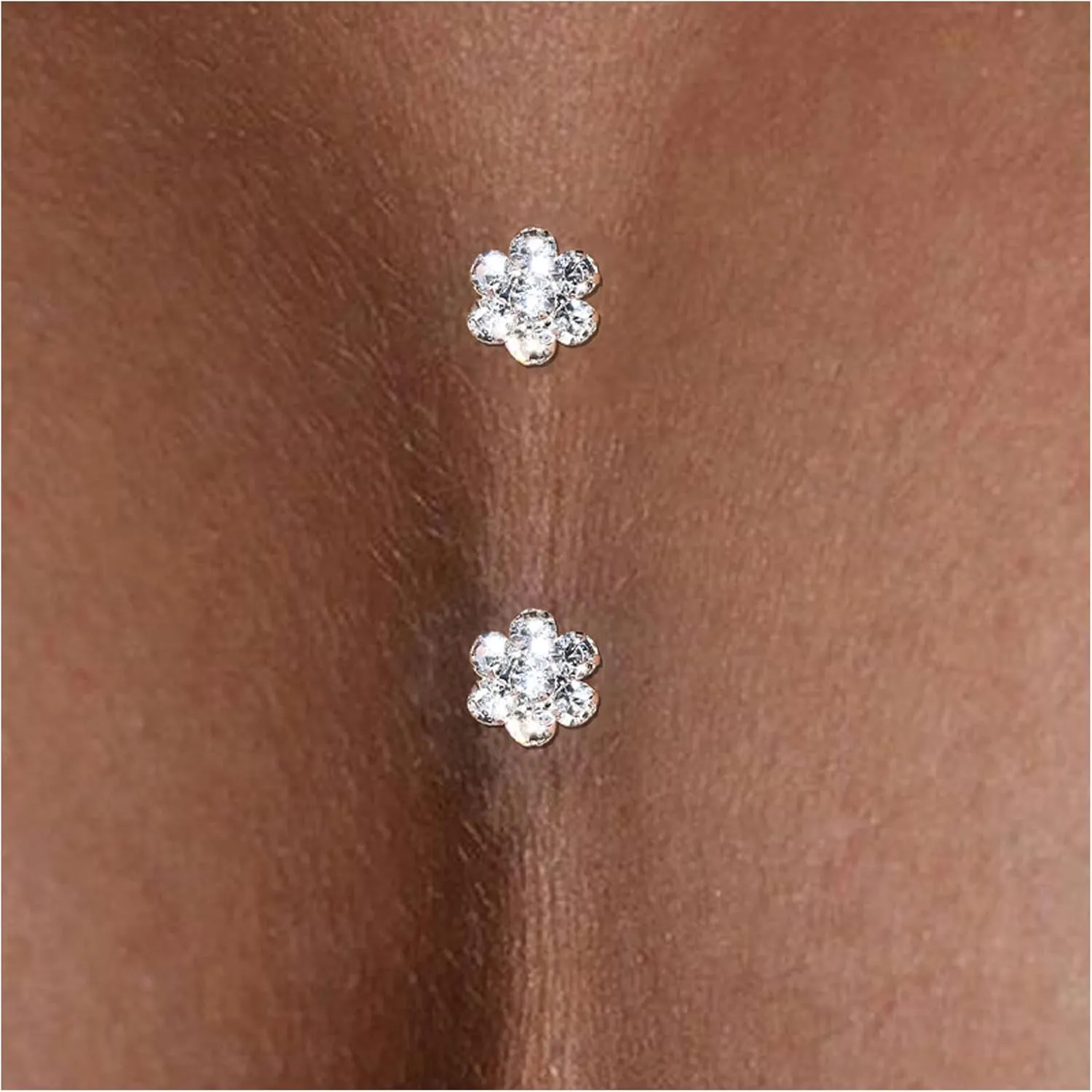 Sexy Flower Pendant Rhinestone Chest Stickers Jewelry Rhinestone Stickers Chest Body Chain Festival Rave Nipple Pasties Bra Chain Jewelry for Women