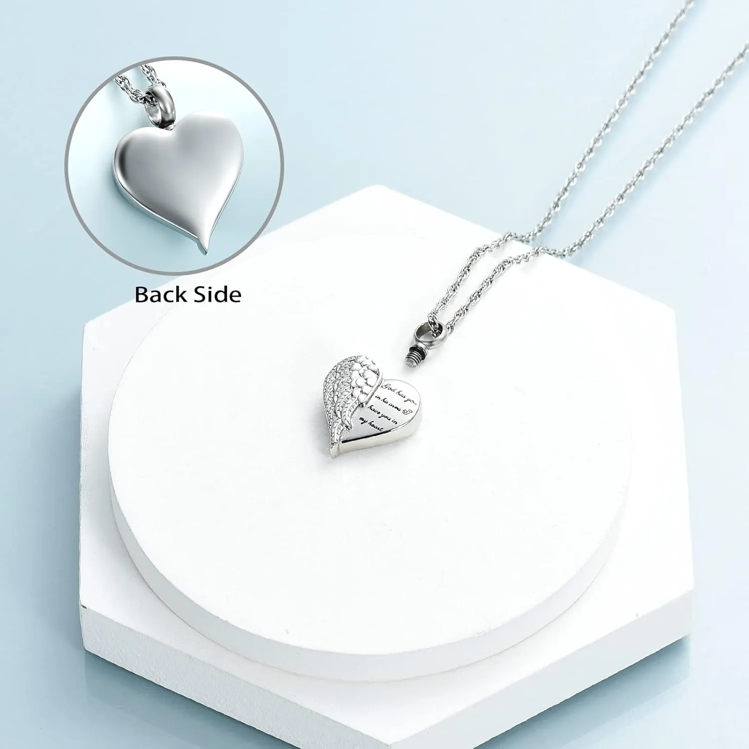 shajwo Cremation Heart Urn Necklace Ashes Jewelry for Women Men Keepsake Pendant Memorial Locket Ash Holder