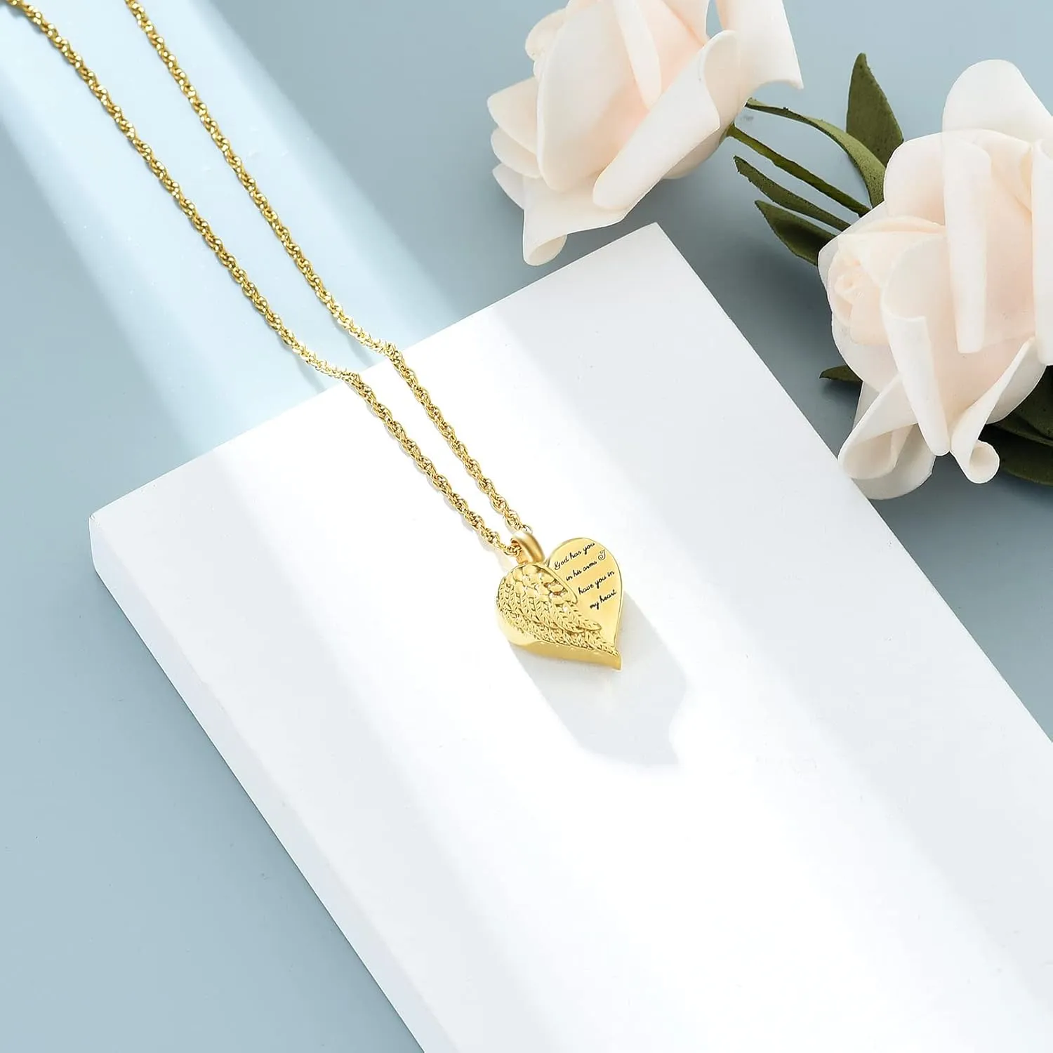 shajwo Cremation Heart Urn Necklace Ashes Jewelry for Women Men Keepsake Pendant Memorial Locket Ash Holder