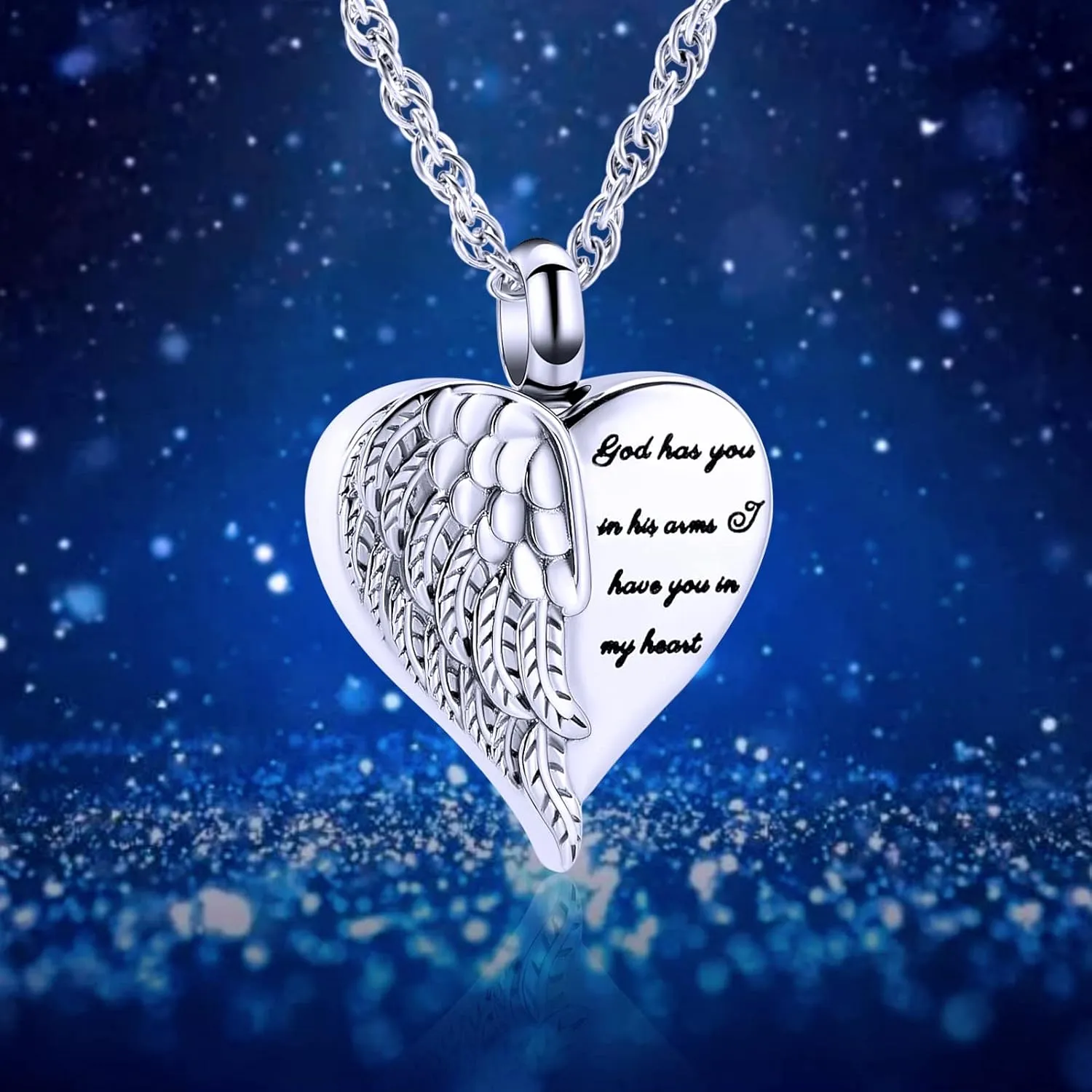 shajwo Cremation Heart Urn Necklace Ashes Jewelry for Women Men Keepsake Pendant Memorial Locket Ash Holder