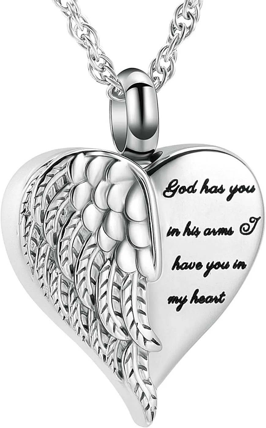 shajwo Cremation Heart Urn Necklace Ashes Jewelry for Women Men Keepsake Pendant Memorial Locket Ash Holder