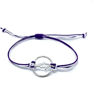 Shark Silhouette Bracelet - Fashionable Unisex Charm Adjustable Band Summer String Shark Silhouette - Friendship Boho Style Colorful Braided Bracelet for Men, Women Girls Jewelry