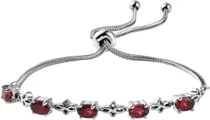 Shop LC Birthstone Bolo Bracelet for Women Stainless Steel Platinum Plated Adjustable Jewelry Birthday Gifts for Women Size 9" Birthday Gifts